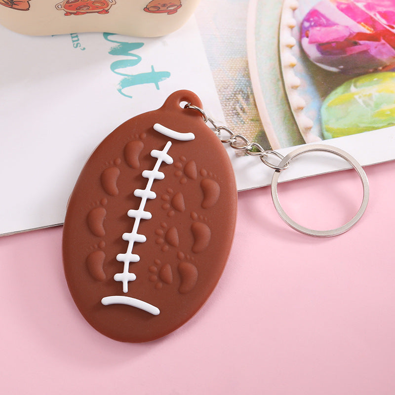 Wholesale Creative PVC football basketball sports goods keychain